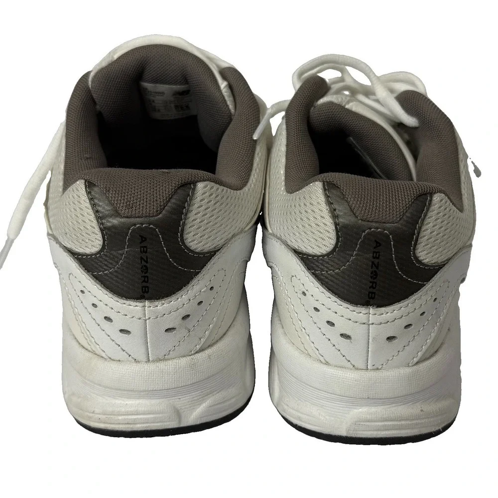 Mens New Balance 519 Abzorb Walking Shoes Sz 8.5 White Leather Gray MX519WG